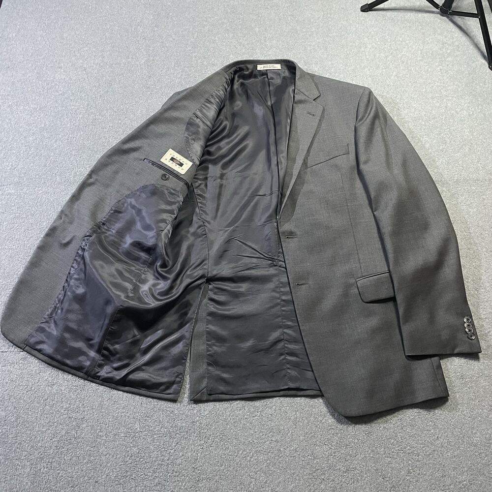 Joseph Abboud 42L Blazer Charcoal Gray Sharkskin Zignone‎ Wool Sport Coat USA